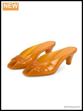 Women's Clear Jelly Sandals Kitten Heel Slide Mules Open Toe Beach Summer Shoes
